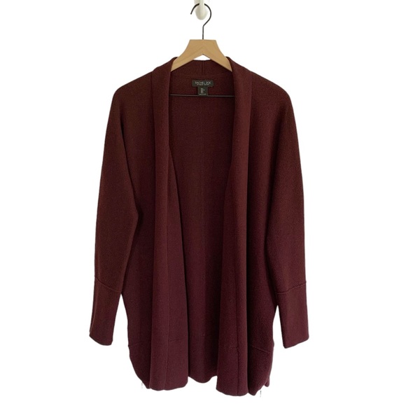 Rachel Zoe Burgundy Oversized Open Cardigan - Picture 1 of 7